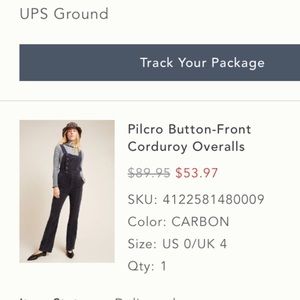 Anthropologie Button-Front Corduroy Overalls Sz 0